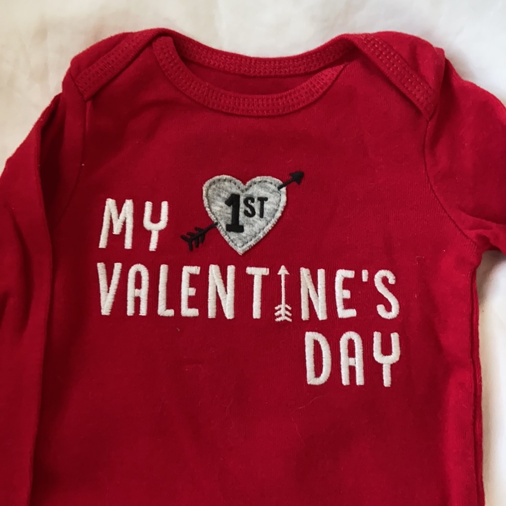 First Valentine’s day Long sleeve onesie - 6M